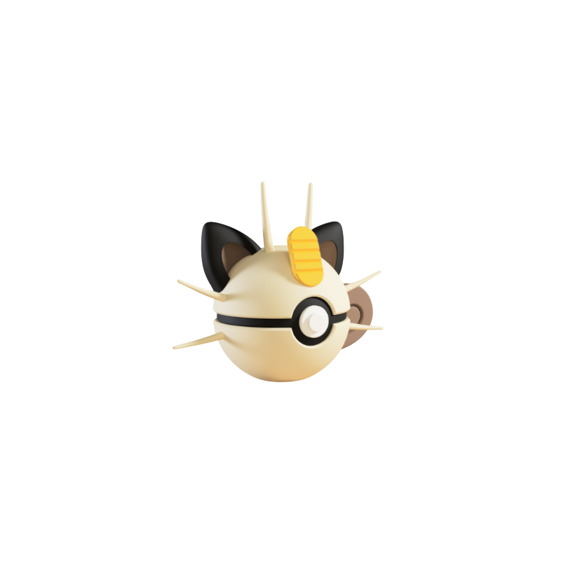 Pokéball de Meowth Impresa en 3D