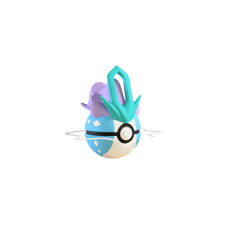 Pokeball de Suicune Impresa en 3D