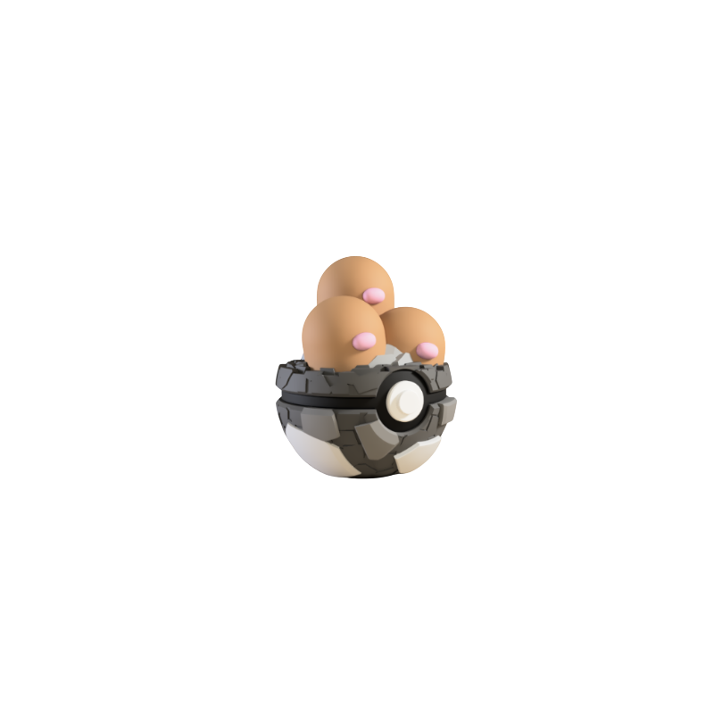 Pokéball de Dugtrio Impresa en 3D